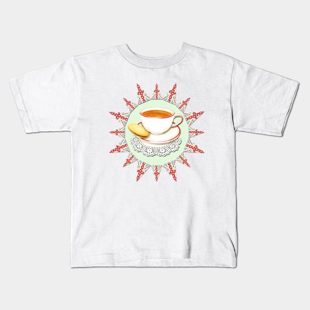 Celebration British Cup of Tea Kids T-Shirt by PatriciaSheaArt